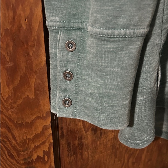 Jane and Delancey Teal Cowl Neck Sweatshirt - Picture 2 of 3